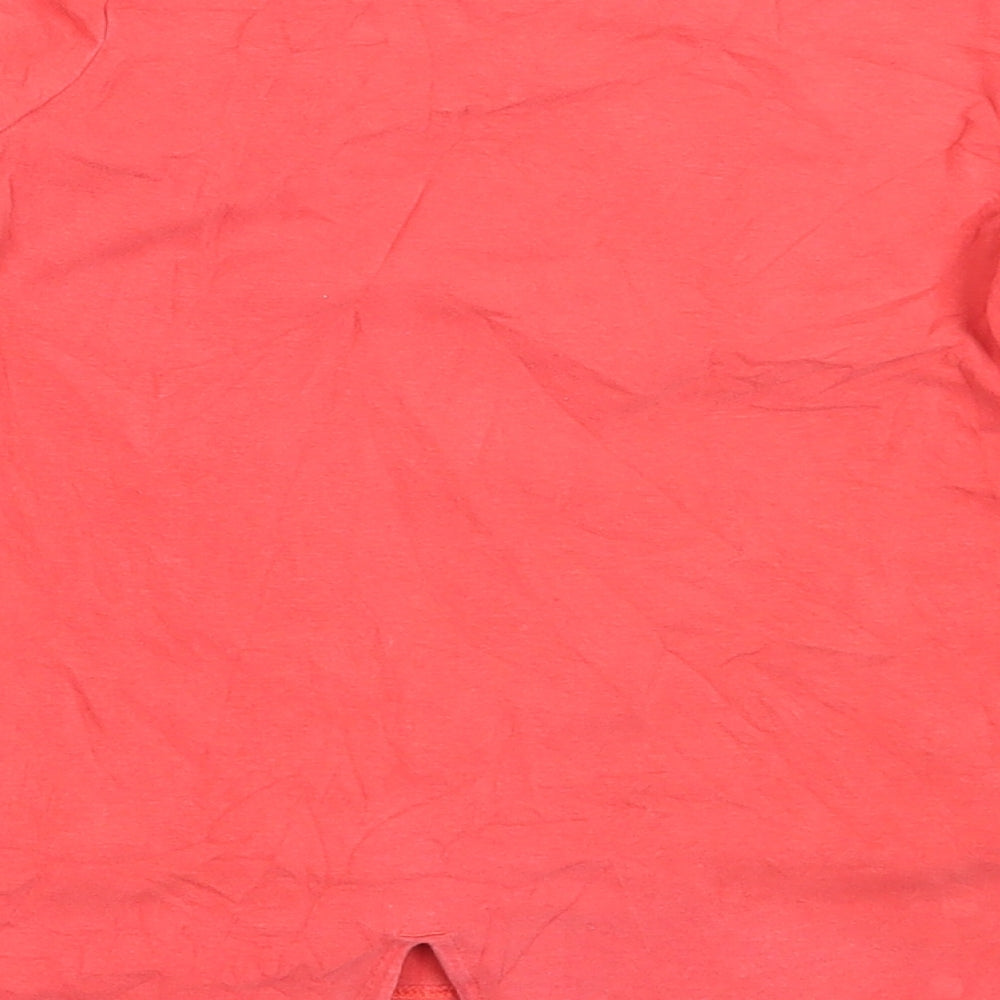 Matalan Girls Red  Cotton Basic T-Shirt Size 8 Years Round Neck