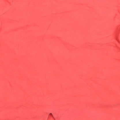 Matalan Girls Red  Cotton Basic T-Shirt Size 8 Years Round Neck