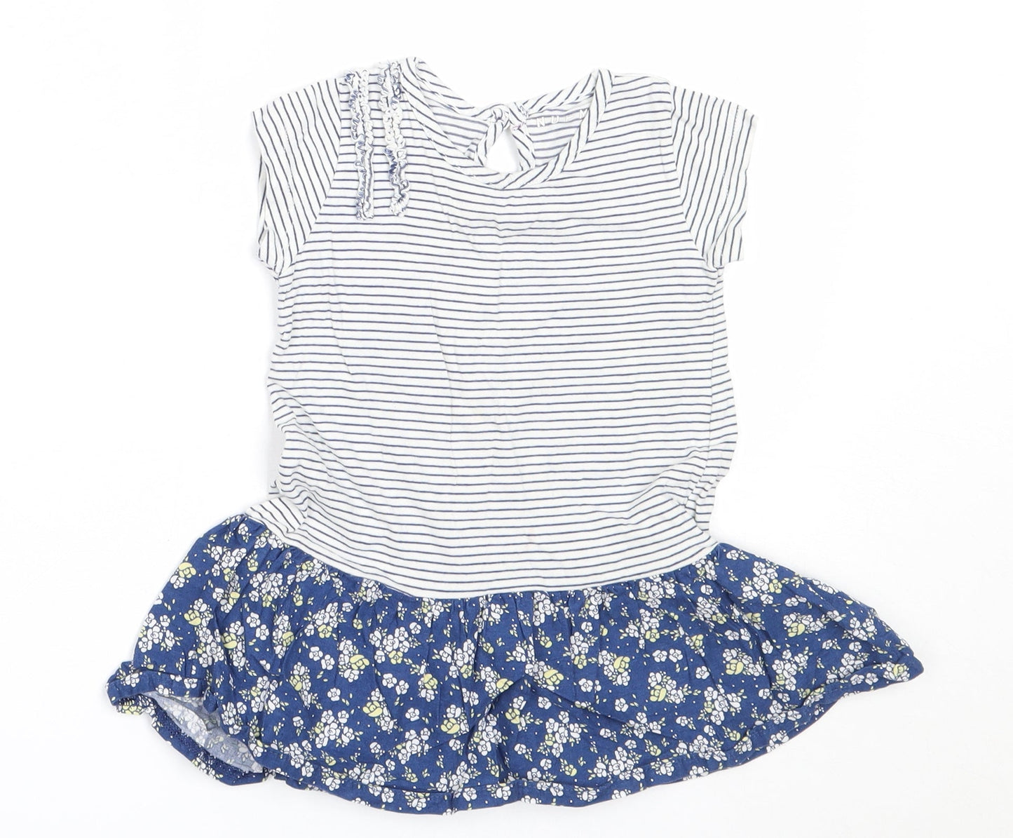 Nutmeg Girls Blue  Cotton Fit & Flare  Size 18-24 Months  Round Neck