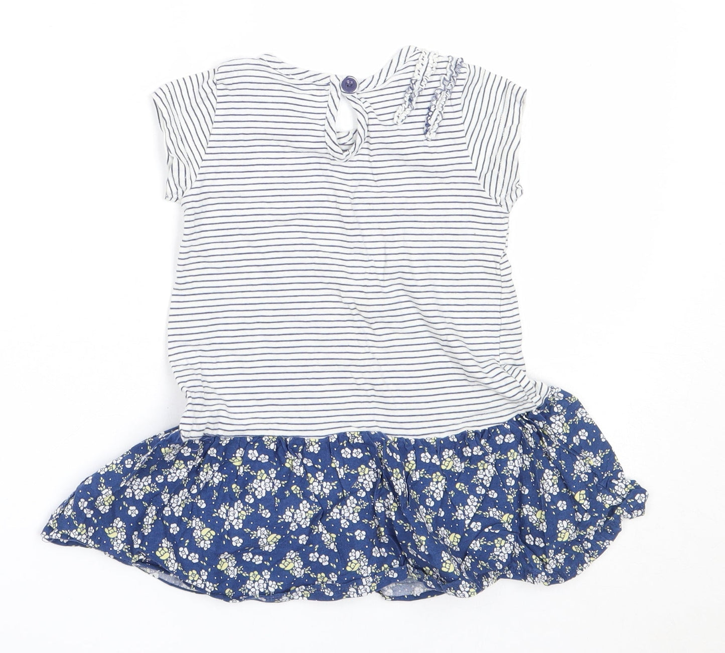 Nutmeg Girls Blue  Cotton Fit & Flare  Size 18-24 Months  Round Neck