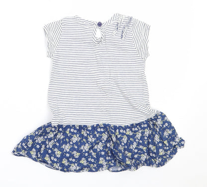 Nutmeg Girls Blue  Cotton Fit & Flare  Size 18-24 Months  Round Neck