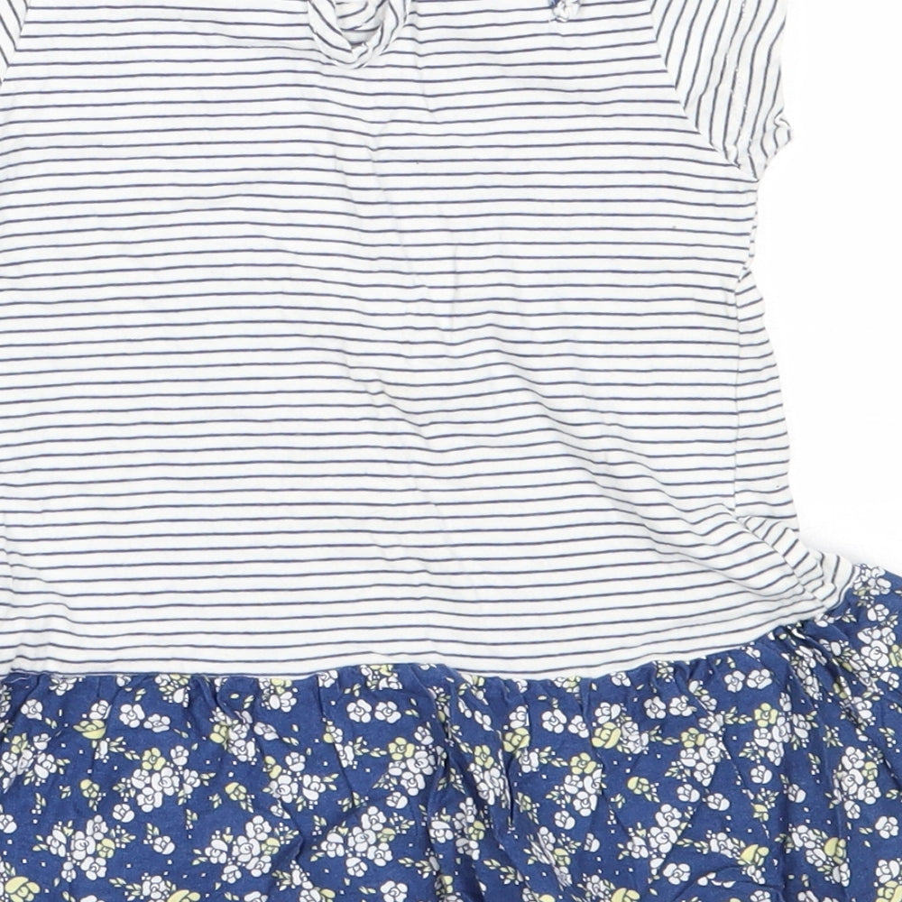 Nutmeg Girls Blue  Cotton Fit & Flare  Size 18-24 Months  Round Neck