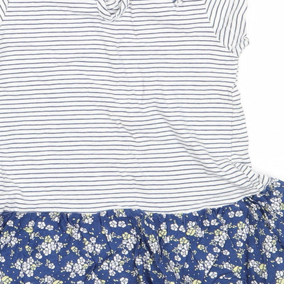 Nutmeg Girls Blue  Cotton Fit & Flare  Size 18-24 Months  Round Neck