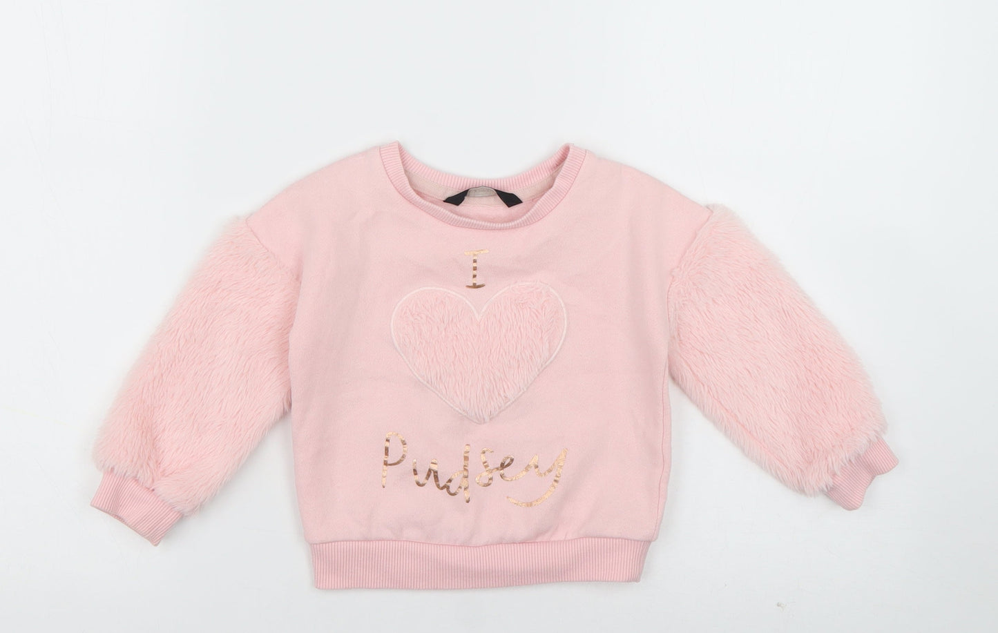 George Girls Pink  Cotton Pullover Jumper Size 12-18 Months  Pullover - I Love Pudsey