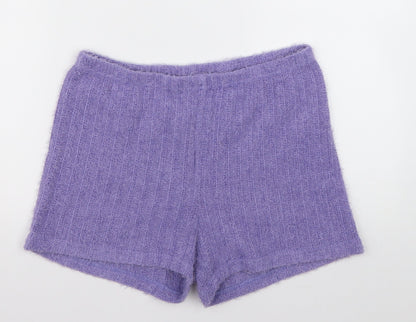 SheIn Womens Purple  Polyester Sweat Shorts Size L L3 in Regular