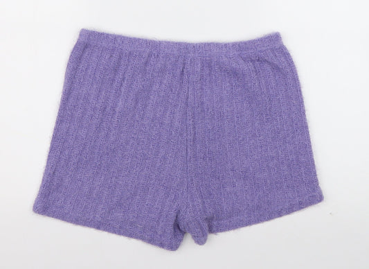 SheIn Womens Purple  Polyester Sweat Shorts Size L L3 in Regular
