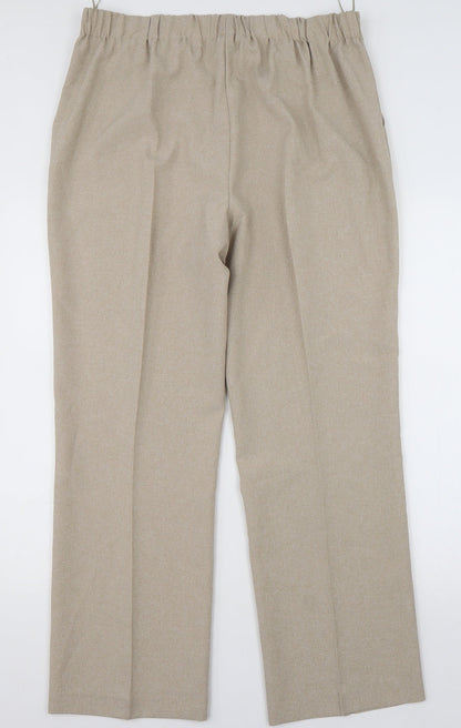 vonmarch Womens Brown  Polyester Trousers  Size 16 L30 in Regular
