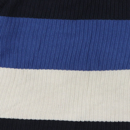 Matalan Womens Blue Crew Neck Striped Acrylic Pullover Jumper Size S