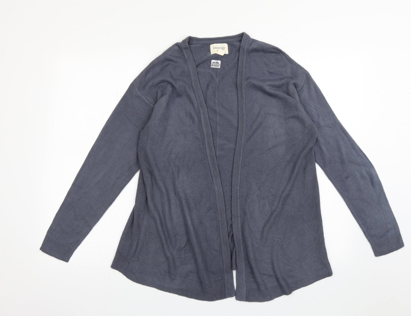 university club Womens Blue V-Neck  Acrylic Cardigan Jumper Size S