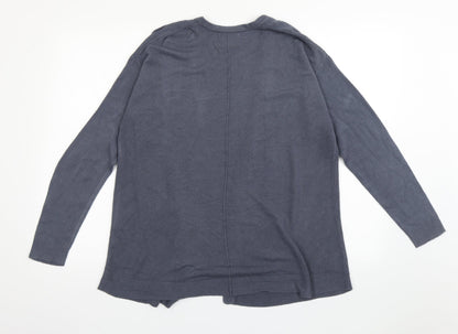 university club Womens Blue V-Neck  Acrylic Cardigan Jumper Size S