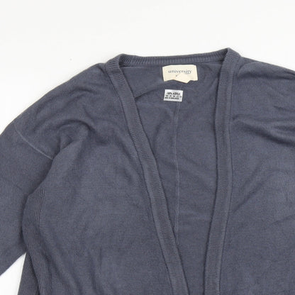 university club Womens Blue V-Neck  Acrylic Cardigan Jumper Size S