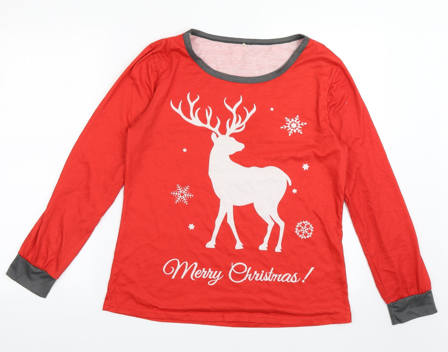 Preworn Womens Red  Polyester Pullover Sweatshirt Size M  Pullover - christmas