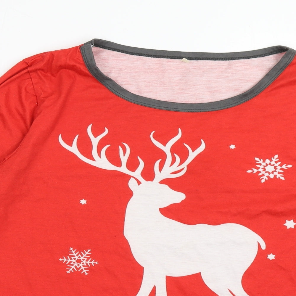 Preworn Womens Red  Polyester Pullover Sweatshirt Size M  Pullover - christmas
