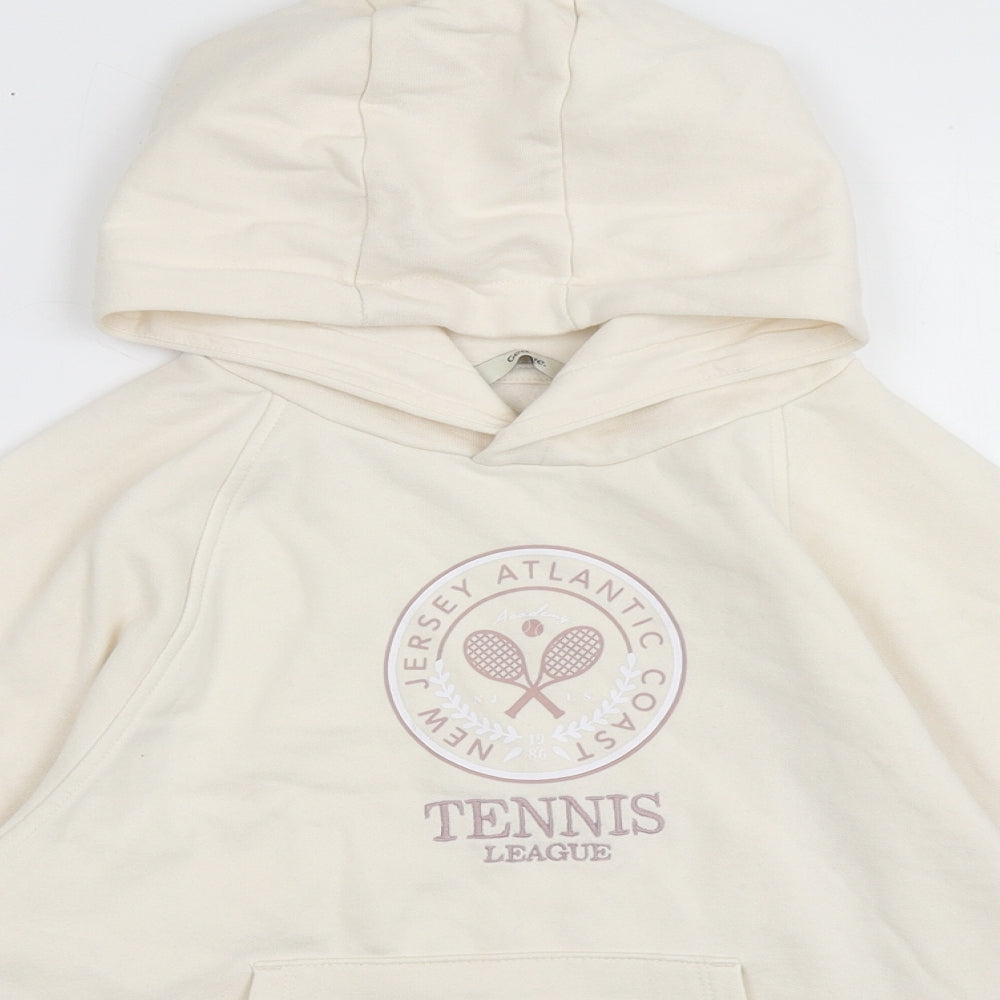 George Girls White  Cotton Pullover Hoodie Size 11-12 Years  Pullover - tennis league