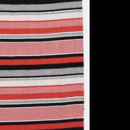 Matalan Womens Red Striped Polyester A-Line Skirt Size 8