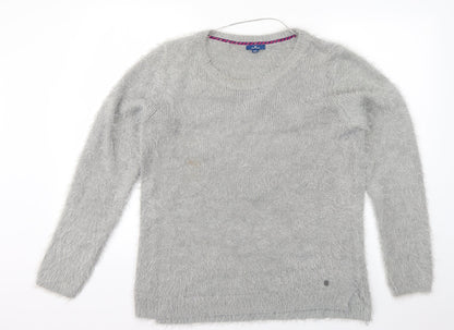 TOM TAILOR Womens Grey Scoop Neck  Acrylic Pullover Jumper Size 2XL