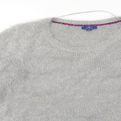 TOM TAILOR Womens Grey Scoop Neck  Acrylic Pullover Jumper Size 2XL