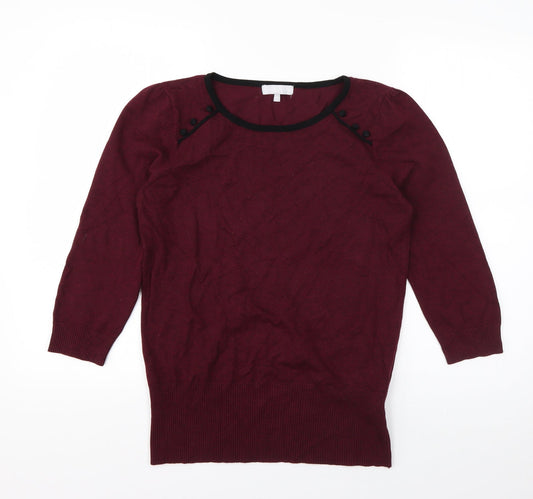 Womens UK Size 14 Red Herring Purple Pullover Jumper