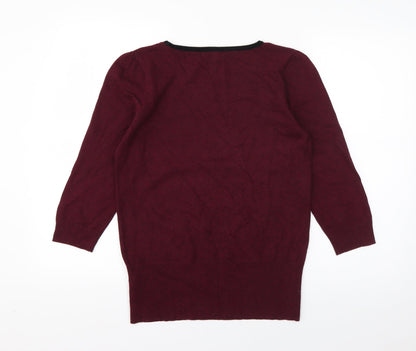 Womens UK Size 14 Red Herring Purple Pullover Jumper