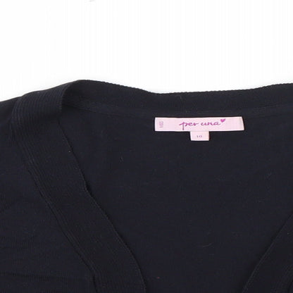 Per Una Womens Blue V-Neck  Viscose Cardigan Jumper Size 10
