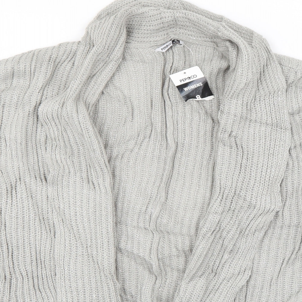Womens UK Size 8 PEP & CO Grey Cardigan Jumper