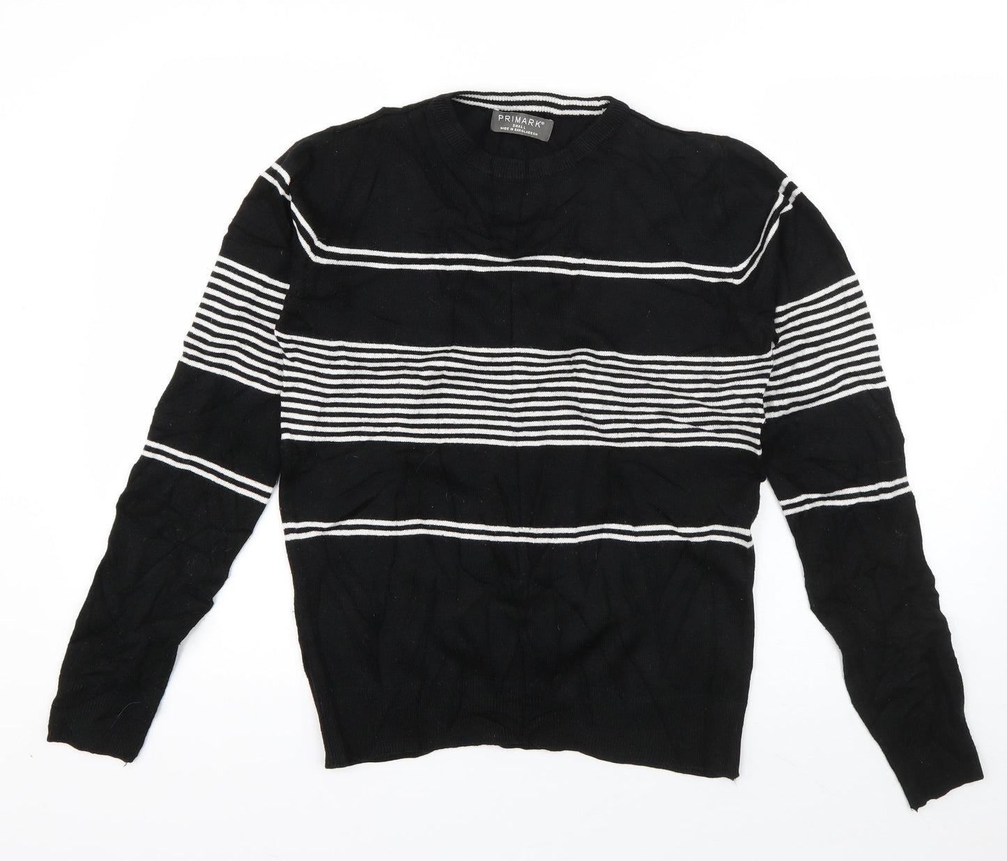 Primark Womens Black Round Neck  Acrylic Pullover Jumper Size S