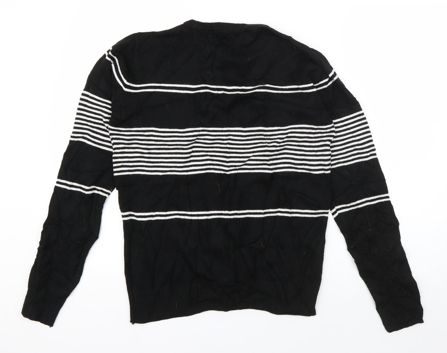 Primark Womens Black Round Neck  Acrylic Pullover Jumper Size S