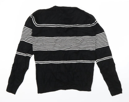 Primark Womens Black Round Neck  Acrylic Pullover Jumper Size S