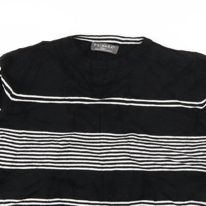 Primark Womens Black Round Neck  Acrylic Pullover Jumper Size S