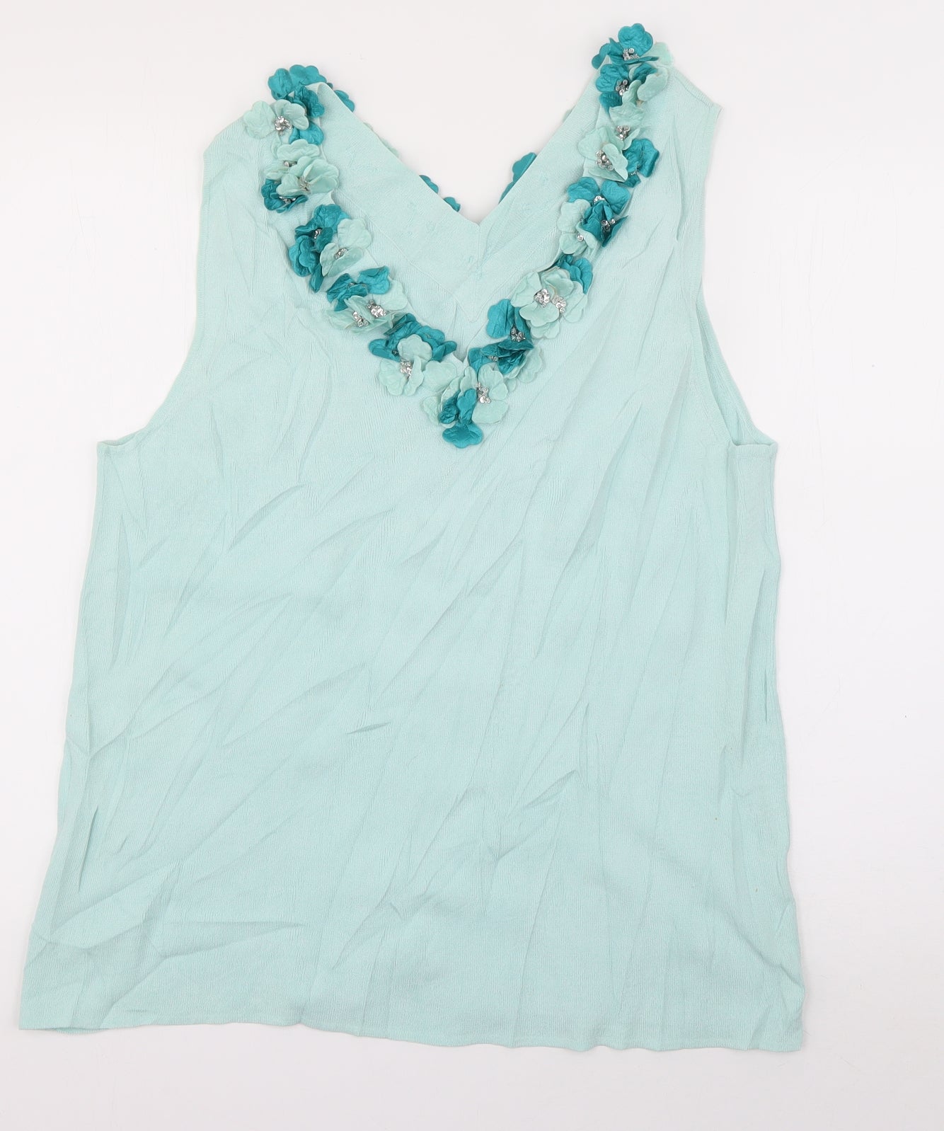 Womens UK Size L Casamia Blue Basic T-Shirt