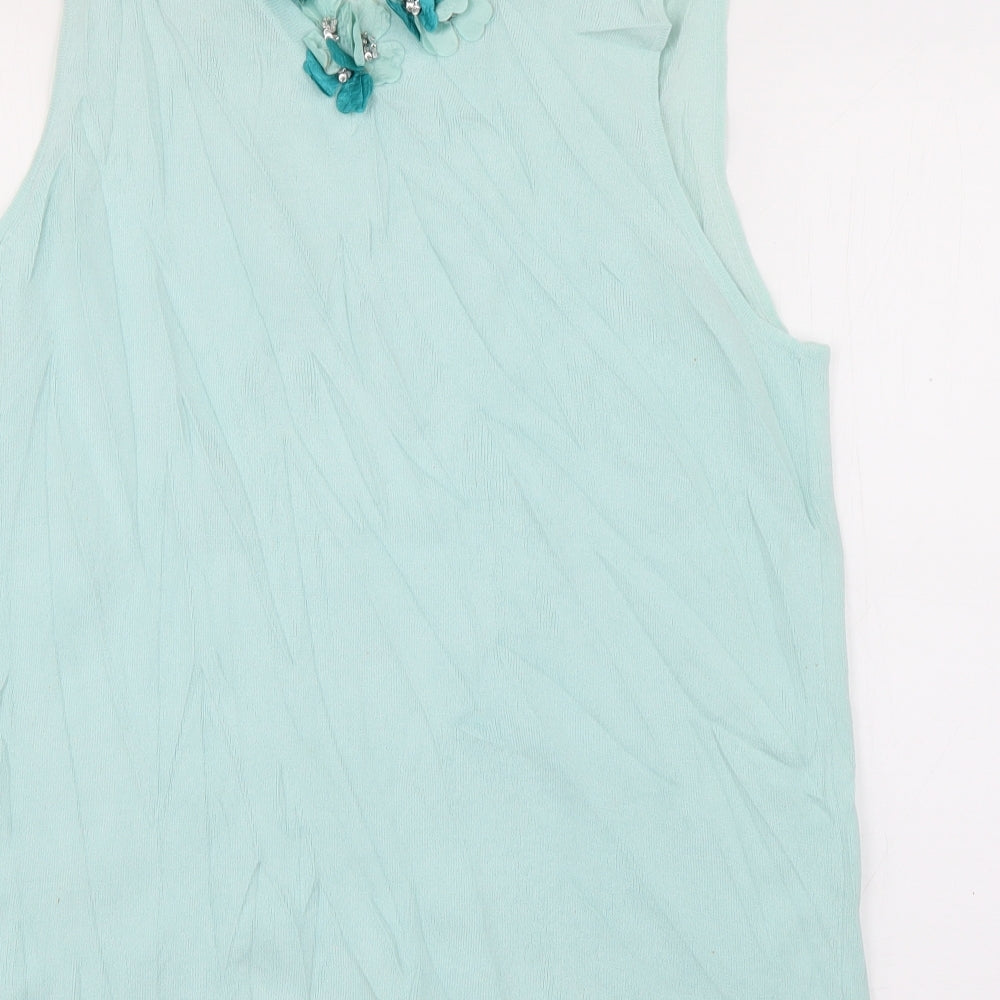 Womens UK Size L Casamia Blue Basic T-Shirt