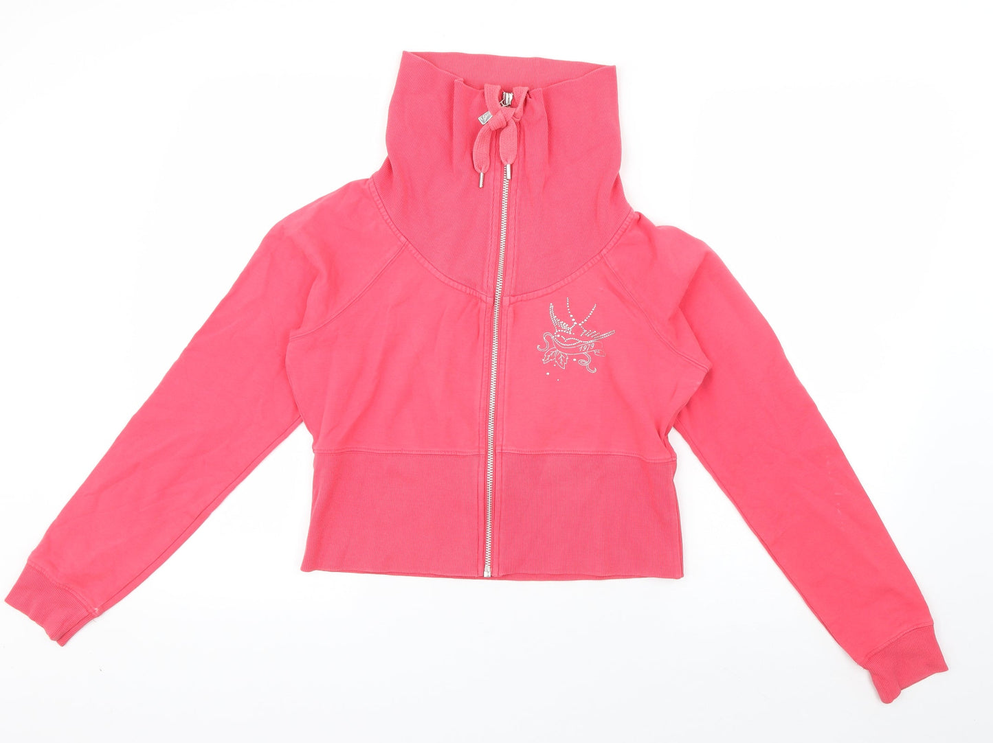 Debenhams Womens Pink  Cotton Full Zip Sweatshirt Size 12  Zip