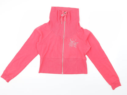 Debenhams Womens Pink  Cotton Full Zip Sweatshirt Size 12  Zip