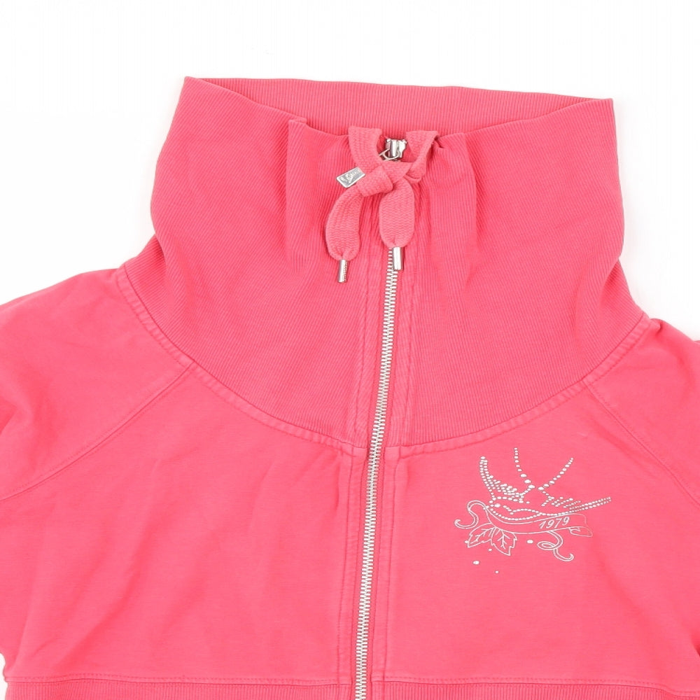 Debenhams Womens Pink  Cotton Full Zip Sweatshirt Size 12  Zip