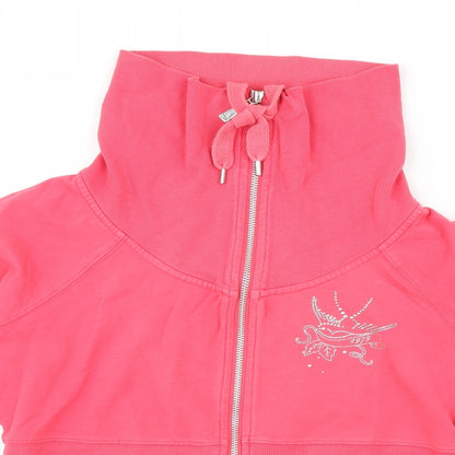 Debenhams Womens Pink  Cotton Full Zip Sweatshirt Size 12  Zip
