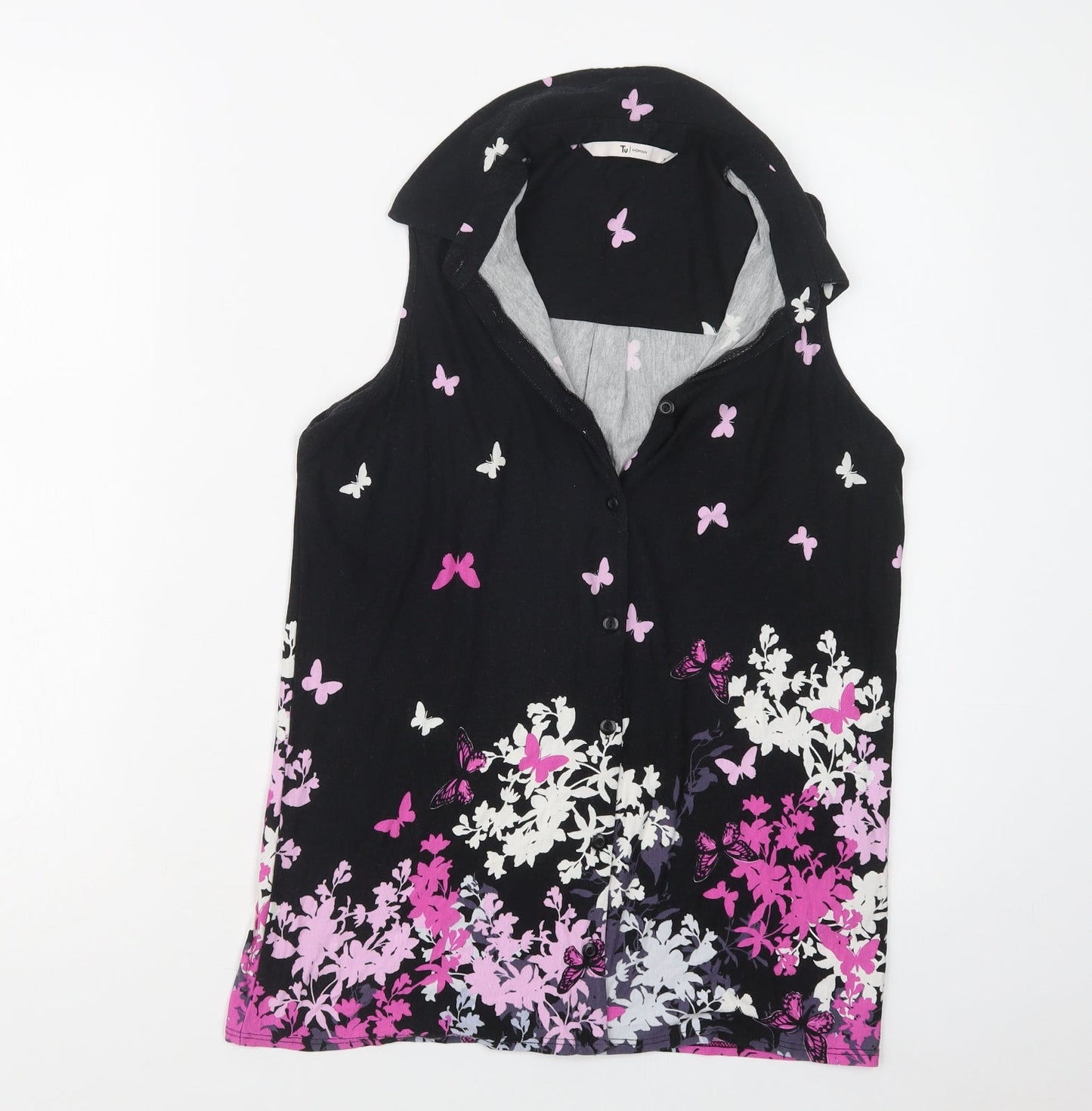 Womens UK Size 10 TU Black Basic Blouse