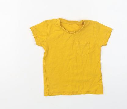 Matalan Baby Yellow  Cotton Basic T-Shirt Size 12-18 Months Crew Neck