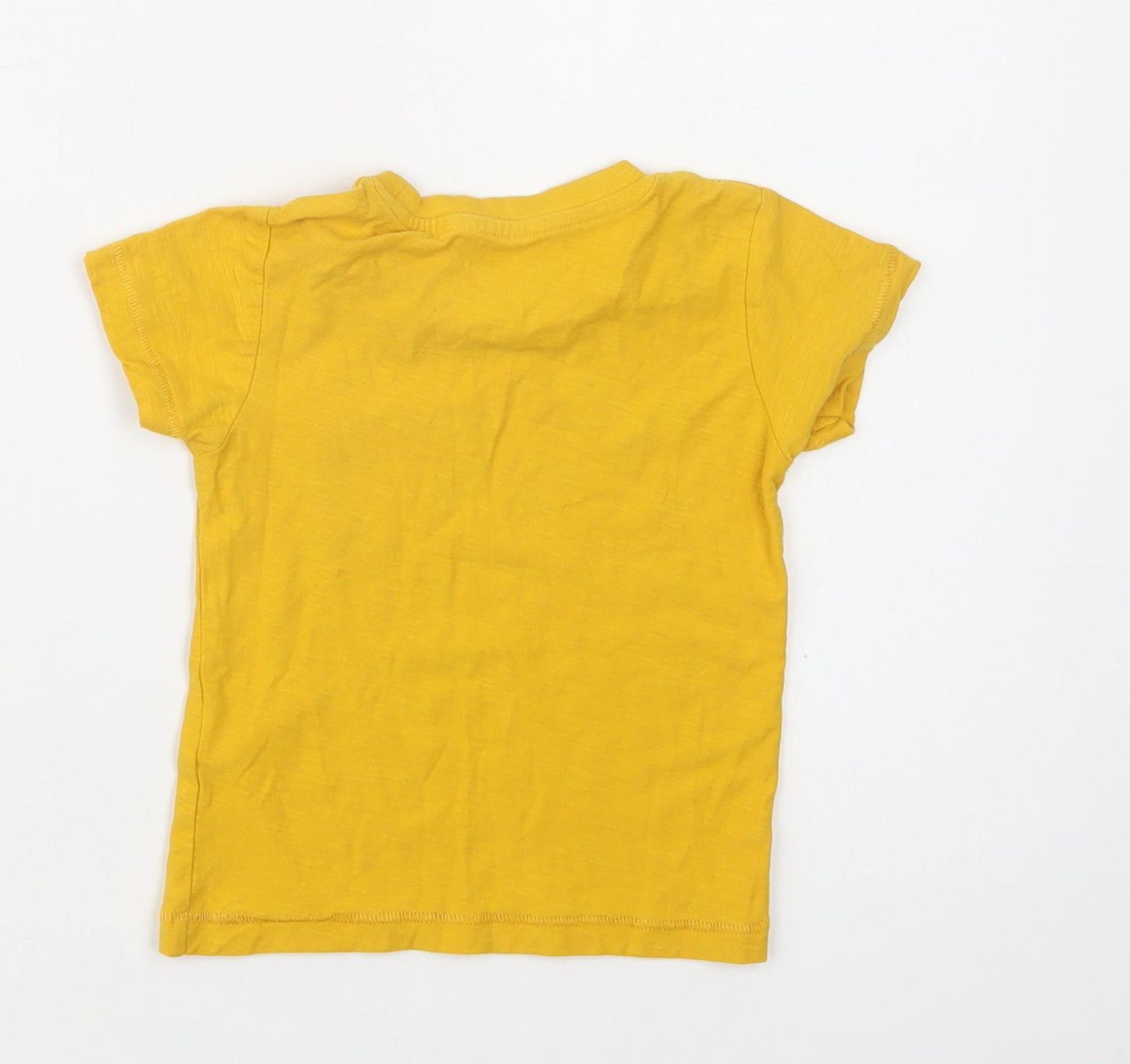 Matalan Baby Yellow  Cotton Basic T-Shirt Size 12-18 Months Crew Neck