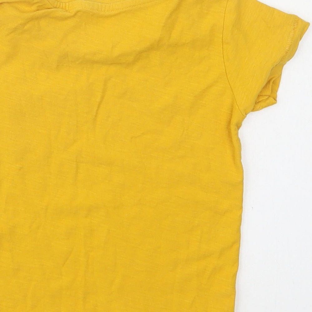 Matalan Baby Yellow  Cotton Basic T-Shirt Size 12-18 Months Crew Neck
