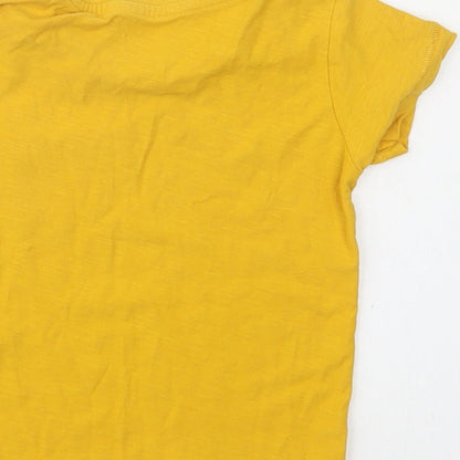 Matalan Baby Yellow  Cotton Basic T-Shirt Size 12-18 Months Crew Neck