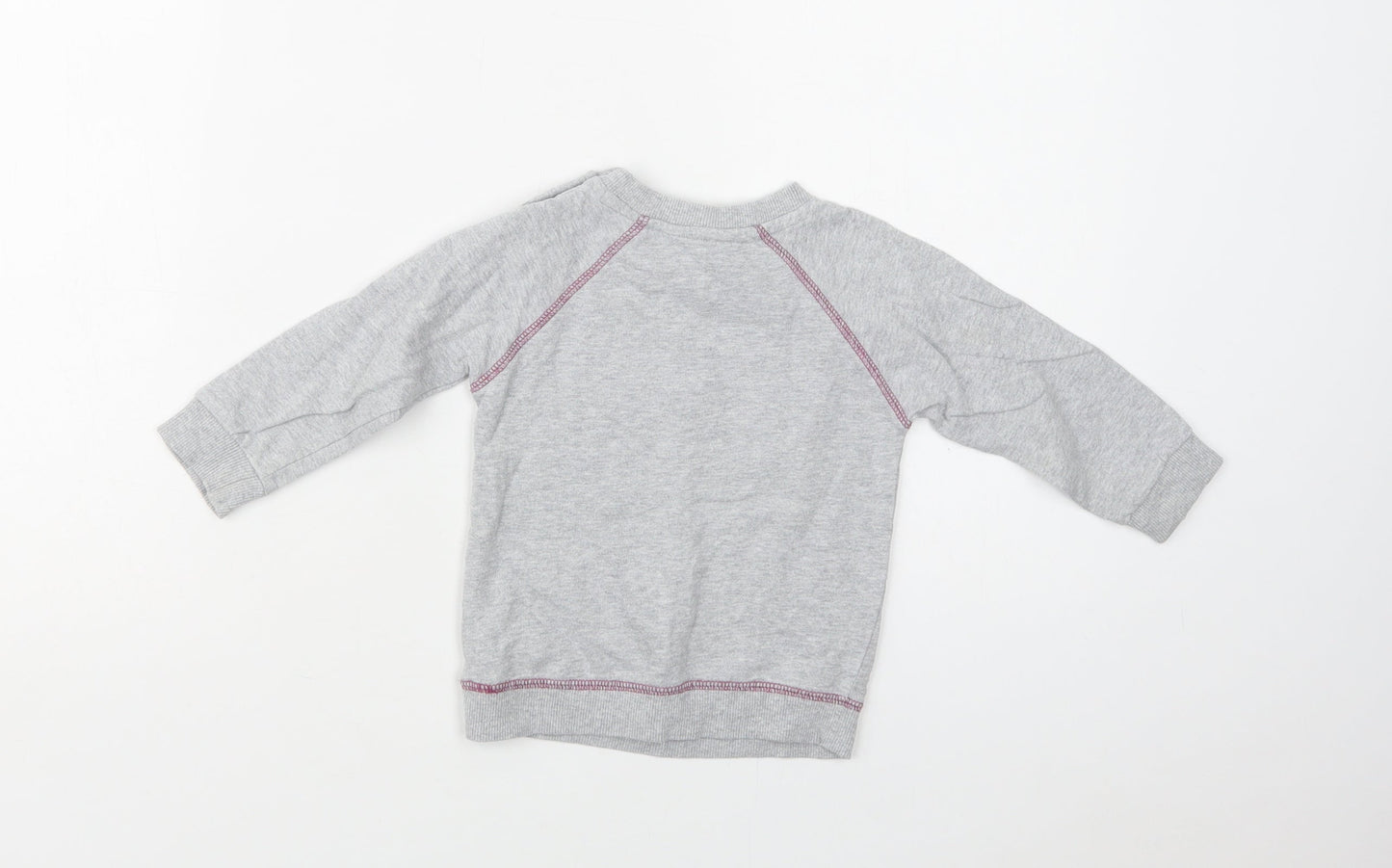 M & Co Baby Grey  Cotton Pullover Blouse Size 12-18 Months Crew Neck  - Dinosaurs