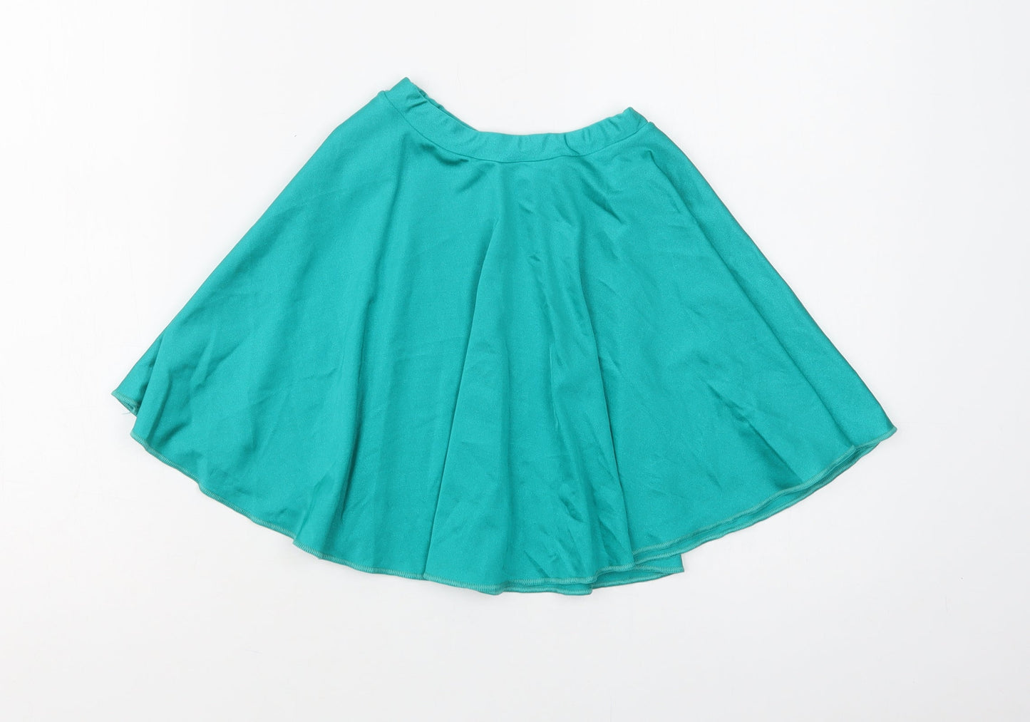 Harlequin Dancewear Girls Green  Nylon Skater Skirt Size 5-6 Years  Regular