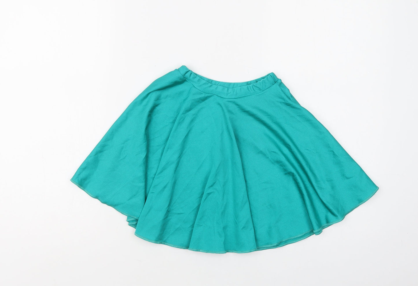 Harlequin Dancewear Girls Green  Nylon Skater Skirt Size 5-6 Years  Regular