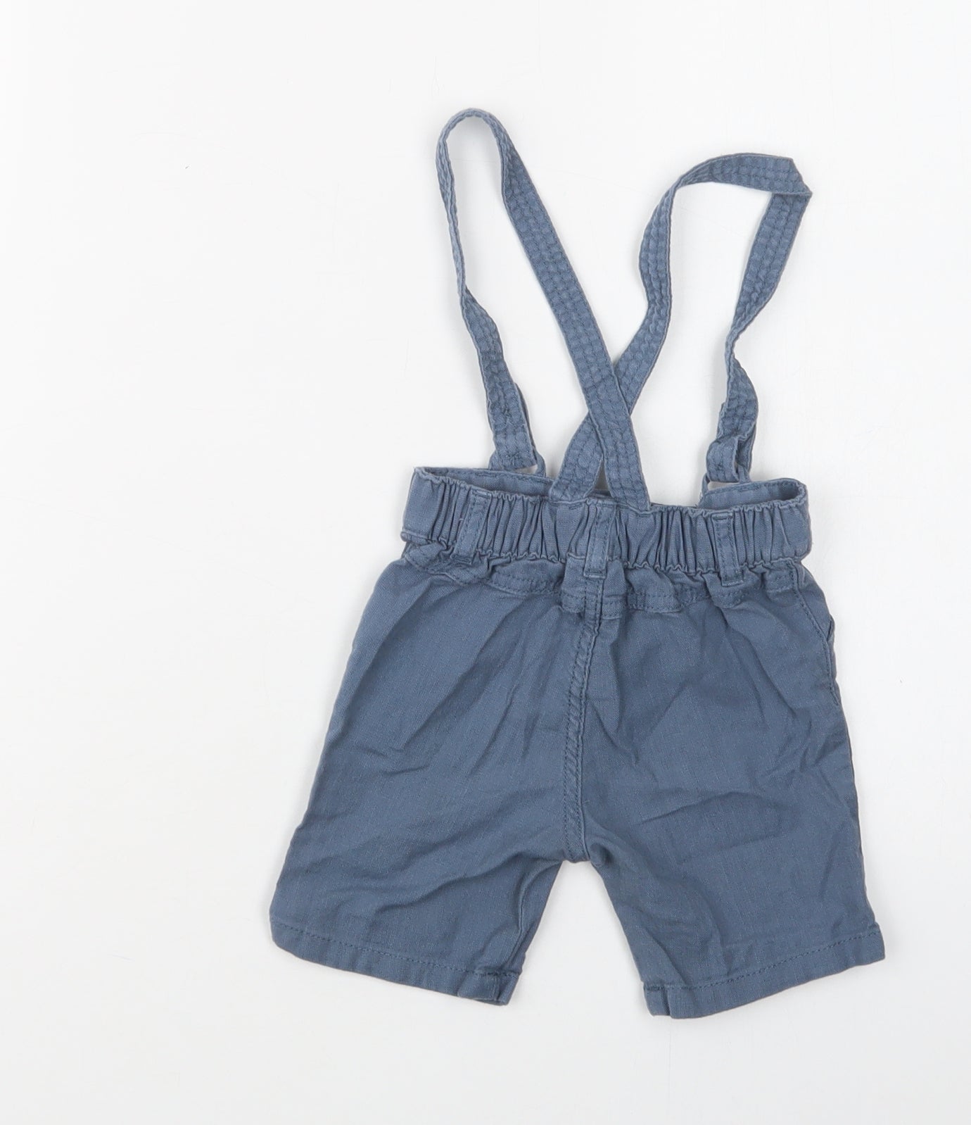 F&F Baby Blue  Cotton Cropped Trousers Size 12-18 Months  Button