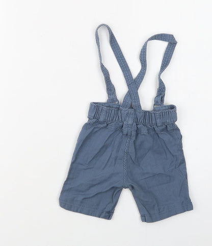 F&F Baby Blue  Cotton Cropped Trousers Size 12-18 Months  Button