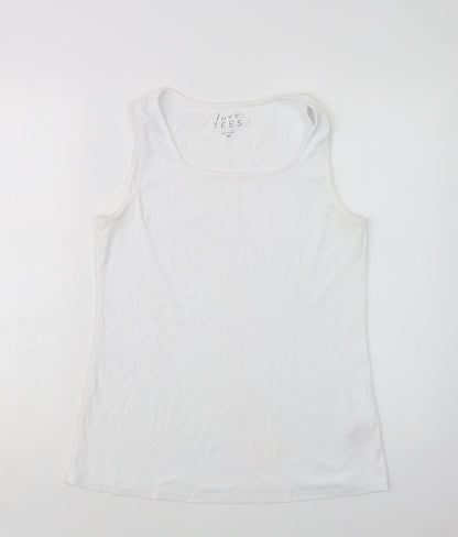 Womens UK Size 14 Love Tees White Basic Tank