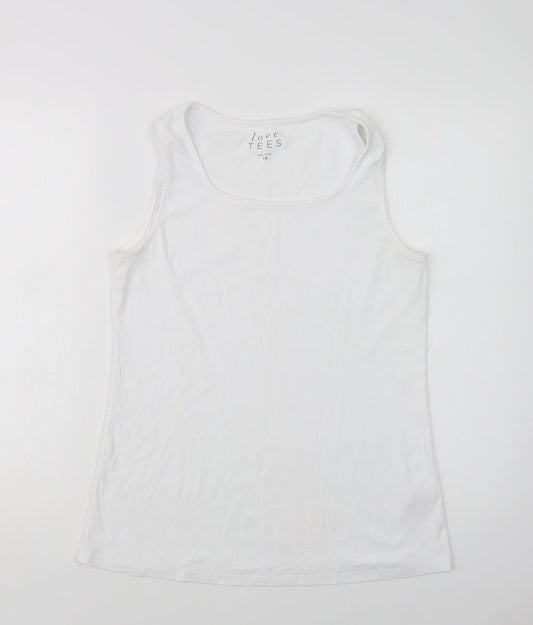 Womens UK Size 14 Love Tees White Basic Tank