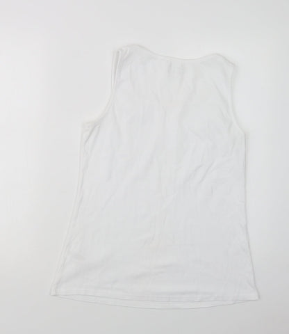 Womens UK Size 14 Love Tees White Basic Tank