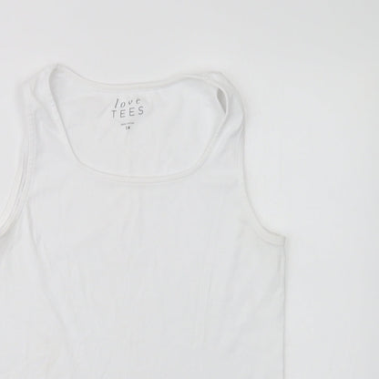 Womens UK Size 14 Love Tees White Basic Tank