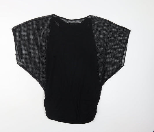 Oui Womens Black  Viscose Basic Blouse Size S Crew Neck